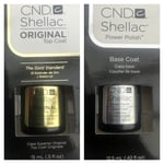 CND SHELLAC GEL NAIL POLISH ORIGINAL Top Coat & Base Coat DUO 15ml *GREAT VALUE*