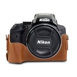 MegaGear MG956 Ever Ready Leather Half Case and Strap with Battery Access for Nikon Coolpix P900/P900S Camera - Light Brown