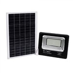 V-Tac 50W Solar strålkastare LED - Svart, inkl. solcell, fjärrkontroll, IP65 - Dimbar : Inte dimbar, Kulör : Neutral