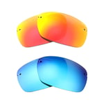 New Walleva Fire Red + Ice Blue Polarized Lenses For Maui Jim Kumu Sunglasses