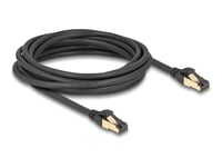 Delock - Nätverkskabel - Rj-45 (Hane) Till Rj-45 (Hane) - 5 M - 6 Mm - S/Ftp - Cat 7 - Utomhus, Hakfri - Svart