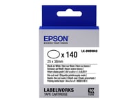 Epson Labelworks Lk-8Wbwab - Svart På Vitt - 25 X 38 Mm 140 Etikett (Er) (1 Rulle/Rullar X 140) Ovala Matrisskurna Etiketter - För Labelworks Lw-1000, Lw-300, Lw-400, Lw-600, Lw-700, Lw-900, Lw-Z5000, Lw-Z5010, Lw-Z900