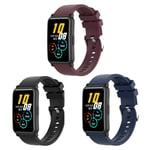 (3-Pack) Chofit Straps Compatible with Huawei Honor Watch ES Strap, Replacement Soft Silicone Sport Wristband Band for Honor Watch ES Smartwatch (Black+Blue+Wine)