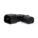 Extension Plug | IEC-320-C13 | IEC-320-C14 | Vinklat höger | Nickelplaterad | PVC | Svart | Låda | 1 st.