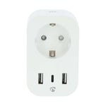 Nedis Smart Plug via Wifi med strømmåler og USB-uttak