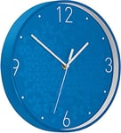 Leitz WOW Horloge Murale Quartz, Idéale pour le Bureau, la Cuisine, le Salon et la Salle de Bains, 29 cm - Bleue