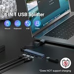 BIGBIG WON 4 Ports USB A Hub pour MacBook Pro/Air, 5Gbps Super Slim USB Hub avec USB A 3.0 pour MacBook Pro/Air, répartiteur USB pour iMac,Xbox,Ps4,Dell, HP, Surface
