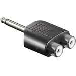 Adaptateur Jack 6.35 male mono 2 RCA femelle.