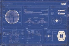 Empire Poster Motif Star Wars Imperial Fleet Blueprint Taille (cm), env. Poster 91,5 x 61 cm
