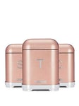 Tower Glitz Storage Canisters In Blush Pink
