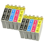 10 Ink Cartridges (set + Bk) For Epson Workforce Wf-2520nf Wf-2530wf Wf-2650dwf