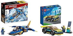 LEGO 71784 NINJAGO Jay’s Lightning Jet EVO, Upgradable Toy Plane, Ninja Airplane Building Set & 60383 City Electric Sports Car Toy for 5 Plus Years Old Boys and Girls
