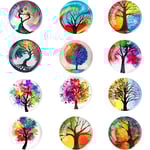 12-pack Tree of Life kylskåpsmagneter 3D glas anslagstavla kontorsmagneter set estetisk Tree of Life små kylskåpsmagneter