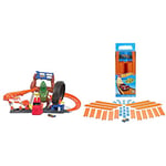 Hot Wheels Toxic Gorilla Slam Gas Station & Tire Repair Shop Playset with Adjustable Launcher, Lights & Sounds & 1 1:64 Scale Car, HBY95 & Build an EPIC world of track, BHT77