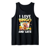 Cat Lover I Love Bingo And Cats Gambling Bingo Player Bingo Tank Top