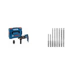 Bosch Professional GBH 2-28 F Rotary Hammer (SDS Plus Quick-Change, 13 mm Keyless Chuck, up to 28 mm Drilling Diameter, Kickback Protection, in L-BoxX) + 8-Piece Drill Bit Set (for Concrete)