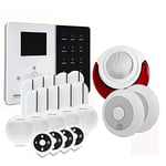 Atlantic's - Alarme Maison sans Fil IPEOS KIT 8 - Pack Alarme WiFi - Paramétrage à Distance Blanc et Noir