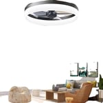Takfläkt med LED-lampa, fjärrkontroll, energieffektiv dimning,85-265V, svart