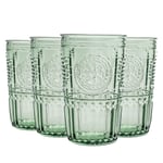 Bormioli Rocco 4x Romantic Highball Glasses Boho Water Tumblers 475ml Green