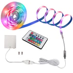 RGB LED Strip Light Battery Operated 2m 60 LED Rope Light , 5050 LED Light Strip LED USB Light String Light 16 Colors Changing with Remote Self-Adhesive for 40- 55inches TV, Home Party Decor'