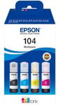 Genuine Epson 104 Ecotank Ink Bottle Refill Full Set for ET-2710 ET-2711 ET-4700