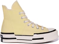 Converse A00740C Chuck 70 Plus Unisex Hi Top Trainers In Yellow Size UK 3 - 12