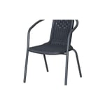 Salone Srl - chaise d'exterieur street bistrot en acier et plastique noir