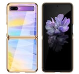 Hülle® 9H Tempered Stained Glass Case Anti-Scratches Compatible for Samsung Galaxy Z Flip 5G/Samsung Galaxy Z Flip (1)