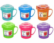 3 Sistema Klip It Soup Mug 656ml Lunch Dinner Food Microwave Travel Snack Cup