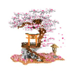 YAKIA 1167+Pcs Sakura Tree with Baseplate Cherry Blossom Landscape Building Blocks Construction Kit Compatible with Lego