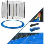 Coussin de Protection pour Trampoline + Filet 305 cm + Filet pour 6 tiges - Bleu - Arebos