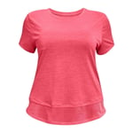 Women's Under Armour Plus UA Tech Vent Activewear T-Shirt in Pink