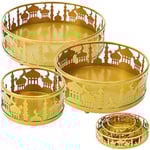 3-pack Järn Eid Matbricka Eid Mubarak Måne Serveringsbricka Eid Ramadan Dessertställ