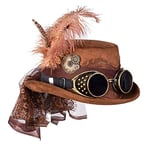 Boland 54562 - Chapeau Space Punk Deluxe avec lunettes, casquette Steampunk, couvre-chef, accessoire de déguisement pour carnaval, fête de carnaval ou JGA