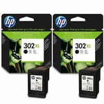 2x Original Genuine HP 302XL Black Ink Cartridges For DeskJet 3630 Printer