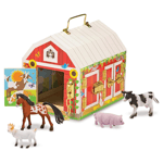 Melissa and Doug  Wooden Latches Barn toy Horse & Animals toy farm set- 12564