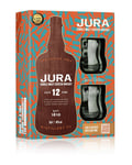 Jura 12 Year Old Single Malt Whisky Gift Pack & 2 Glasses 70cl 40% ABV NEW