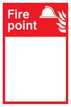Viking Signs FV345-A4P-V"Fire Point" with Blank Space Sign, Vinyl/Sticker, 200 mm H x 300 mm W