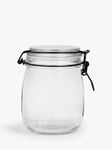 John Lewis ANYDAY Clip-Top Glass Storage Jar, 750ml, Black/Clear
