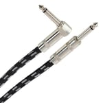 Plugger, câble Tweed guitare instrument 10 mètres Jack mâle mono coudé 6,35mm / Jack mâle mono droit 6,35mm. Pour ampli, basse, guitare, enceinte et autres. Qualité Professionnelle.
