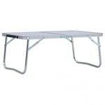 Hopfällbart campingbord vit aluminium 60x40 cm