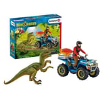 Schleich Velociraptor and quad bike.