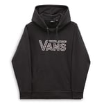 Vans Women's Hooded Sweatshirt Drop V Cheetah Pullover Fleece, Licorice, M