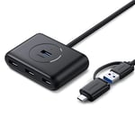 Ugreen HUB 4in1 USB-C - 4xUSB 3.0 5Gb/s 1m - Svart