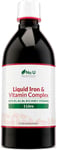 Liquid Iron Supplement 1 Litre - 50 Day Supply - Fortified with Vitamins & Herba