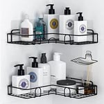 RCQD Etagere Douche, Etagere Rangement Salle de Bain,Panier de Douche Dangle avec Crochets/Plateau de Savon,Etagere Douche sans percage,étagère Salle de Bain,Rangement Douche,Dortoir et Cuisine