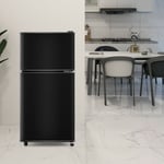 Réfrigérateur à double porte, combiné réfrigérateur-congélateur, volume total 60 litres, noir, 86.8 x 45.5 x 42.5 cm