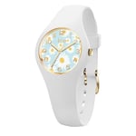ICE-WATCH - Ice Flower White Daisy - Montre Blanche pour Femme avec Bracelet en Silicone - 021732 (Extra Small)