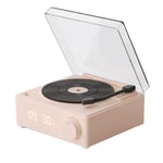 1X(Multifunctional Bluetooth Speaker Alarm Clock Vinyl Record Player Desktore