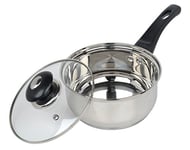 Supreme Vision Sauce Pan with Glass Lid, Stainless Steel, 16 cm, ASS2516